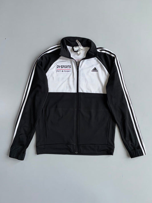 Adidas DV-Sports Fit & Fight Track Jacket | Black White | 3-Stripe | (M/L)