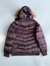Big Train Faux Fur Hood Puffer Jacket Burgundy Floral (XL)