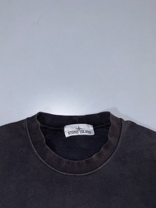 Stone Island Black Crewneck Sweatshirt with Signature Badge(M)