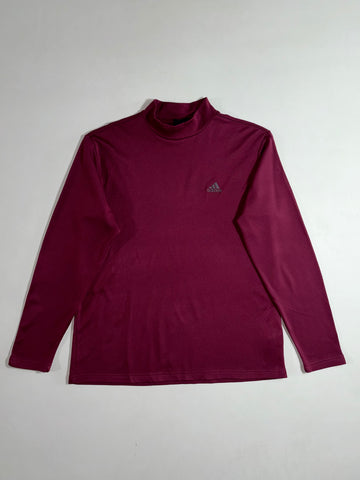 Adidas | Burgundy Mock Neck Long Sleeve Top (L)