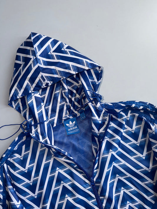 Adidas Chevron Windbreaker Jacket | Blue White (L)