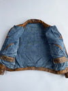 Reversible Jacket Leather to Denim 2-in-1 Brown & Blue | Rare Vintage (XL)