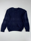 Lacoste Navy Blue Textured Knit Logo Crewneck Sweater(L/XL)
