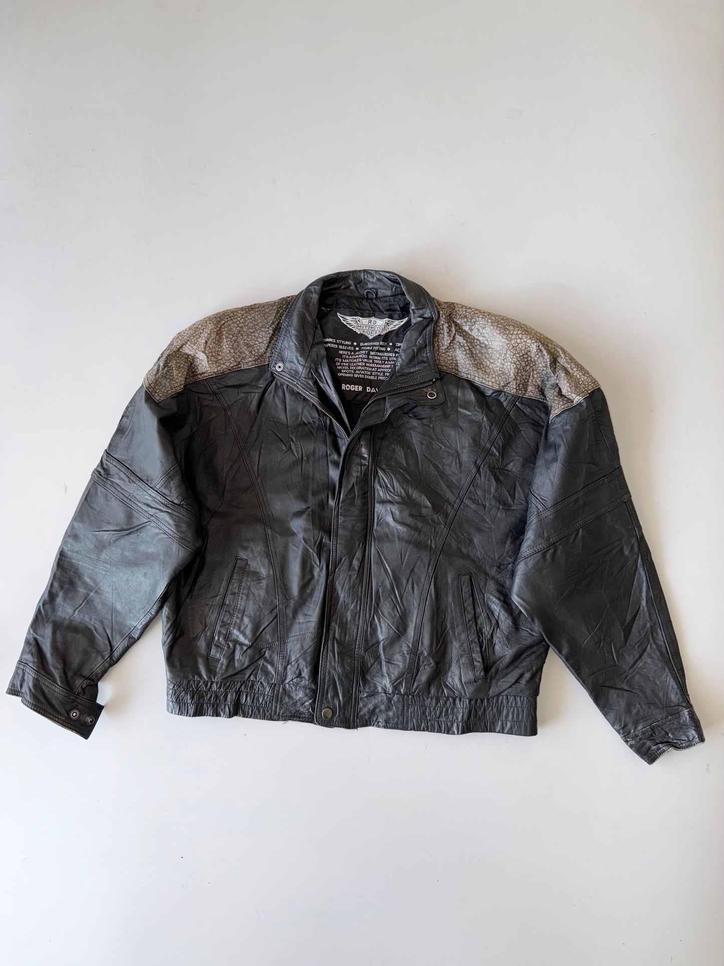 !                    RD Motercycle Rider Original Leather Jacket (XL)