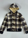 Plaid Wool-Blend Toggle Duffle Hoodie (XS/S)