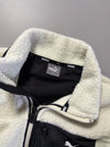Puma White & Black Sherpa Fleece Zip-Up Jacket with Chest Pocket (S)