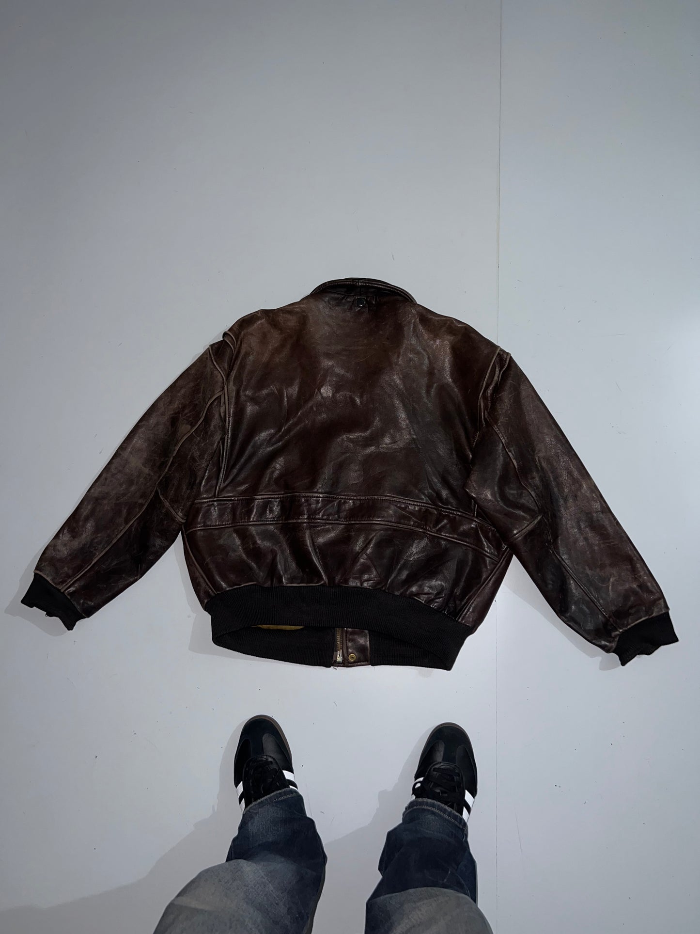 ZSuper Rare Vintage Brown Original Leather Jacket (XL/2XL)
