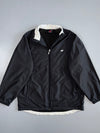 Vintage New Balance Reversible Fleece Windbreaker Jacket | Black White Full Zip NB Logo (M)