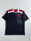 Coogi Australia Y2K Black Rugby Polo with Embroidered Crest(2Xl)