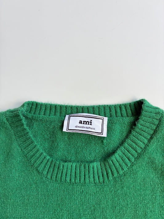 AMI Paris Ami de Coeur Green Knit Sweater Vest(S)