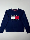 Vintage Tommy Jeans Navy Blue Flag Logo Sweatshirt (XL)
