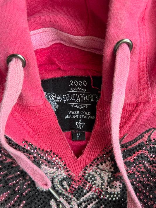 Spicyholic Y2K Rhinestone Graphic Hoodie (S)