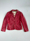 Vintage Micmac Paris Red Perforated Leather Blazer Women’s (S)