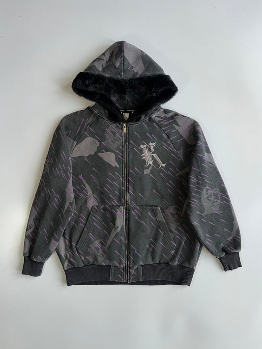KARL KANI Faux Fur Lined Zip up  (L)