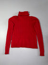 Polo Ralph Lauren Red Cable Knit Turtleneck Sweater  Woman’s (S)