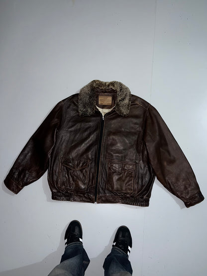 Z90's Sonoma Map Lined Heavy Brown Original Leather Aviator (XL/2XL)