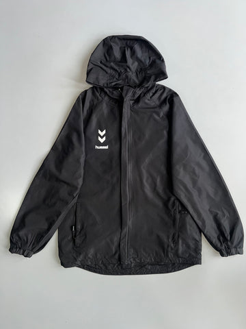 Hummel Black Hooded Lightweight Windbreaker Jacket (S)