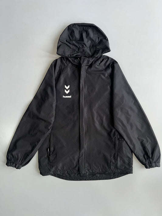 Hummel Black Hooded Lightweight Windbreaker Jacket (S)