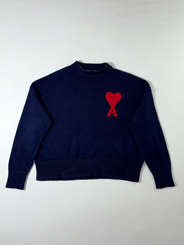 AMI Paris Ami de Coeur Logo Crewneck Sweater  Oversized Fit Women’s (XL)