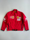 Ferrari F1 Scuderia Marlboro Vodafone Shell FedEx Bridgestone Full Sponsor Patch Racing Jacket Red (L)