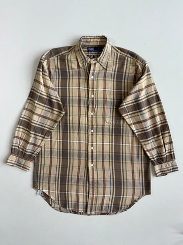 Vintage Polo by Ralph Lauren Brown Plaid Button-Down Shirt, Made in Canada (Xl)