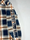 Speed and Strength Navy Plaid Armored Moto Riding Shirt with Vault Armor Paded (2XL)