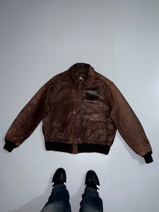 ! ! ! ! ! Avirex Type A-2 Leather Jacket (L)