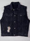 Ed Hardy Embroidered Skull & Snake "New York City" Denim Vest  Black (L)