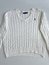 Polo Ralph Lauren Cable Knit V-Neck Sweater (S/M)
