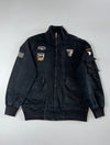 H.T. Niao Military Patch Bomber Jacket – Black (2XL)