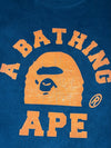 Vintage BAPE College Logo Crewneck Sweatshirt – Navy/Orange – (M)