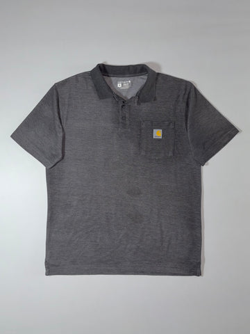 Carhartt Grey Pocket Polo – Loose Fit, (XL)