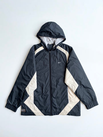 Vintage Y2K Nike Black & Cream Hooded Windbreaker Jacket – Size (XL)