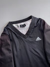 Adidas Black V-Neck Pullover Windbreaker  Silver Lined (XL)