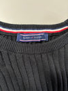 Tommy Hilfiger Black Ribbed Knit Crewneck Sweater (S/M)