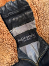 Vintage Yves Saint Laurent Pour Homme Black Leather Shearling Collar Jacket (L/XL)