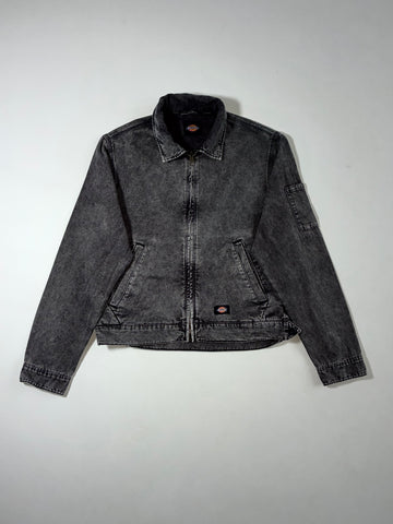 Dickies Washed Black Duck Canvas Cropped Work Jacket (M)
