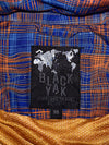 Black Yak Overland Travel Blue & Orange Plaid Hooded Windbreaker Jacket  (S/M)