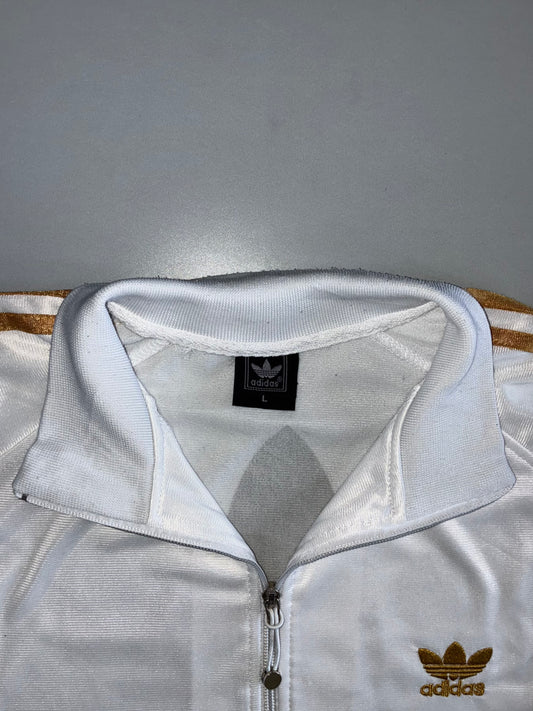 Adidas Originals Vintage 80s Trefoil Track Jacket White & Gold (M)