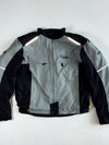 FLM by Polo Grey & Black Textile Motorcycle Jacket – Reflective Panels Padded (L)