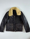 Ralph Lauren Made in Italy Shearling Collar Leather Flight Jacket (M)
