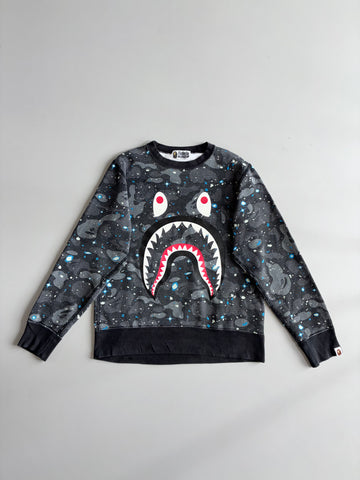 BAPE Galaxy Camo Shark Crewneck Sweatshirt (S)