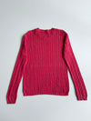 Polo by Ralph Lauren Cable Knit Crewneck Sweater – Pink/Maroon (S/M)