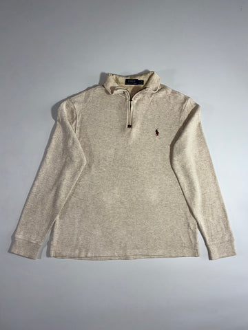 Polo Ralph Lauren Heather Oatmeal Quarter-Zip Pullover (XL)