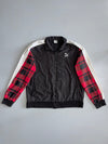 Puma Classics Black & Red Tartan Plaid Sleeve Track Jacket Size (L)