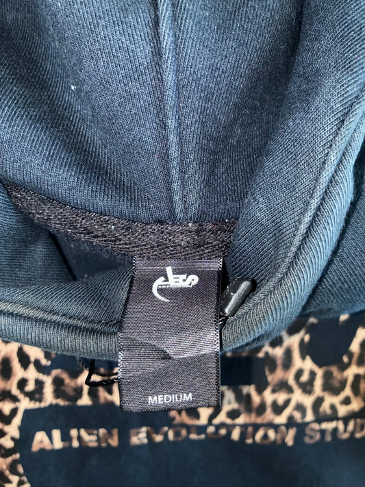 Alien Evolution Studio AES Arabic Script Leopard Print Logo Hoodie Black (S)