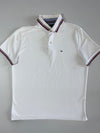 Tommy Hilfiger White Tipped Polo Shirt  (M)