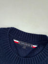 Tommy Hilfiger Herringbone Textured Knit Crewneck Sweater – Navy (L)