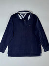 Tommy Hilfiger Long Sleeve Rugby Polo – Navy, White Trim Collar, (XL)