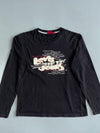 Levi’s Jeans Graphic Black Long Sleeve T-Shirt | Vintage Levi Strauss Tee (M)